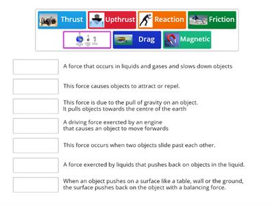 Types of Forces Match up KS3 /KS2 