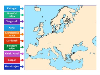 Kanali, prolazi, zaljevi Europe