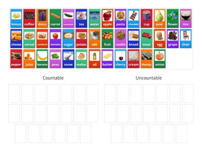 english 5 Food-countable and uncountable nouns