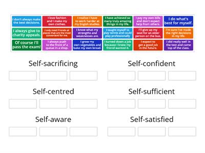 C1 UNIT 7 - 'SELF' ADJECTIVES 