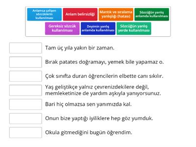 Anlatım Bozukluğu (Anlamsal) 7. Sınıf