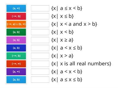 Notation Matching -Interval Notation - MATCH UP