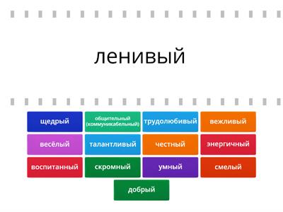 Характер человека. Антонимы