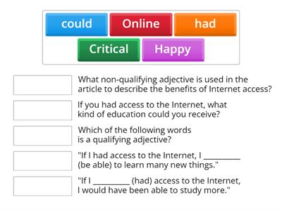 Vocabulary and grammar questions.