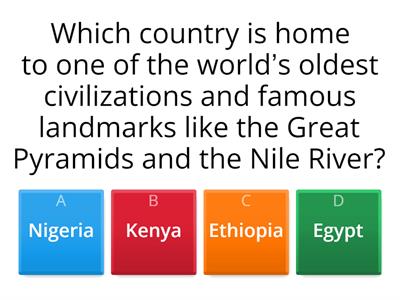 African Nations Quiz - Who was paying attention? - Quiz