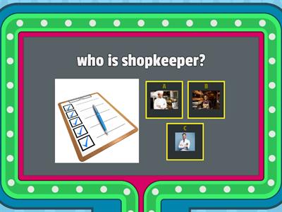 shopkeeper and cashier quiz questions