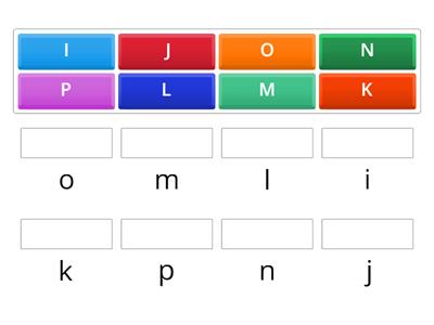 Alphabet match the letters I-P