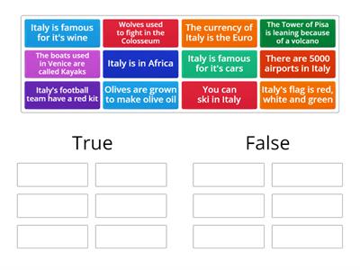 Sorting facts about Italy