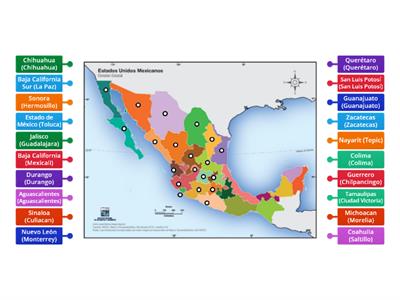 ESTADOS DE LA REPÚBLICA MEXICANA (UBICACIÓN)