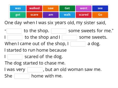 10a Scared of a dog (from Racing to English)