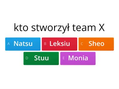 Test znajomości team X
