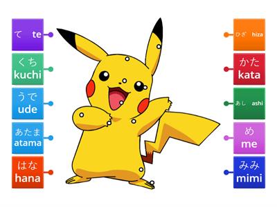 Pikachu Body Parts