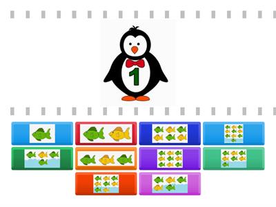 Activitatea matematică - Joc exercițiu: ”Hrănește pinguinii”(asocierea cantității la număr)