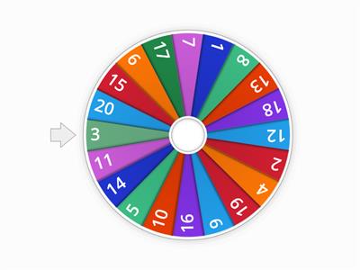 Numbers 1 - 20 Bingo 