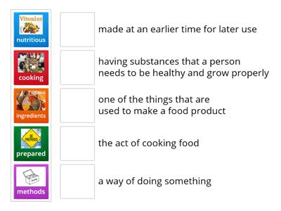 9HSA 4.5 Healthy cooking methods key words 