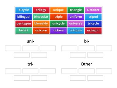 Prefixes uni-, bi-, tri-, and Other Numbers