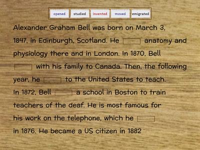 Alexander Graham Bell- Past Simple (regular verbs)