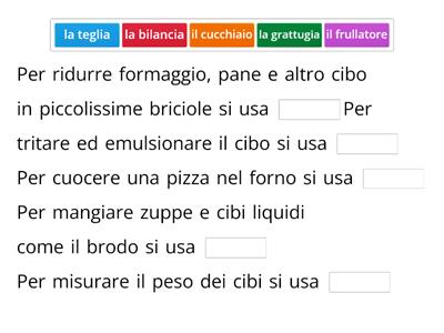 Vocabolario della cucina in italiano