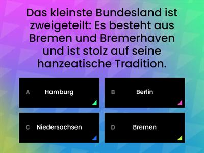 Wie gut kennst du Deutschland? Bundesländer.  (www.goethe.de) 