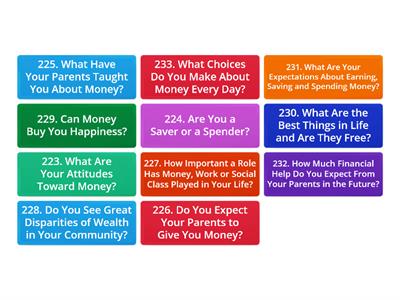 The New York Times Conversation Questions - (223-233) Money and Social class 