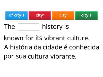 O Caso Genitivo - The Genitive Case ('s) - Escolha qual a opção correta