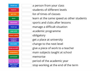  Focus 2 Unit 5 definitions