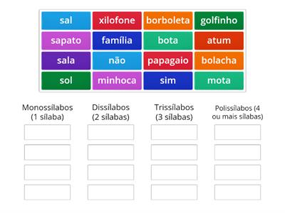 Classificação quanto ao número de sílabas