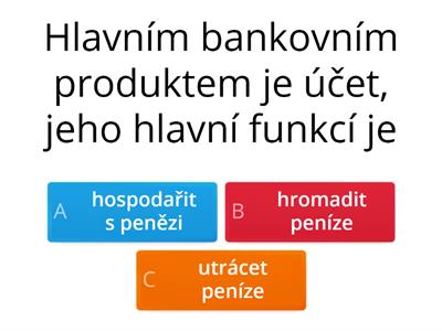 Bankovní produkty - účty