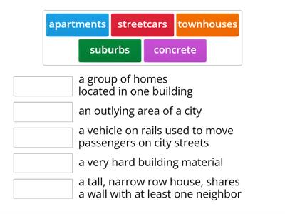 City Homes Vocabulary