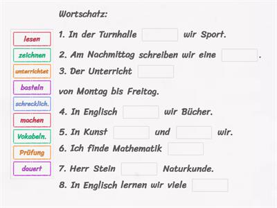 Wortschatz und Grammatik - Die Schule