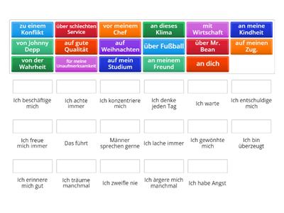 Verben mit Präpositionen B1