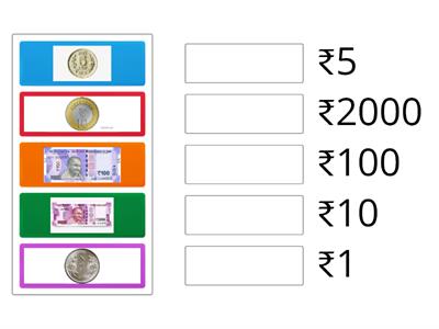 MATCH THE CURRENCY VALUE: