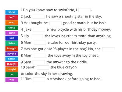 Kid's Box 4 - Unit 6 Test preparation 1