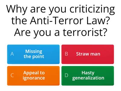 Logical Fallacies quiz 2 Critical Thinking