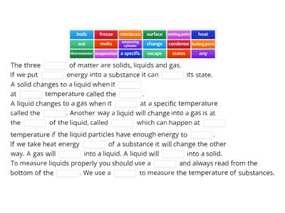 Y7 2.2 Lesson Summary - Changes in State and Measuring Volume/Temp