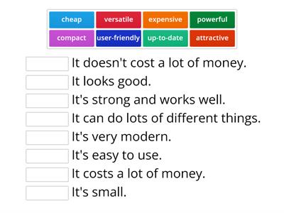 Open Mind Elementary Unit 8 Adjectives for describing gadgets p96 MATCH