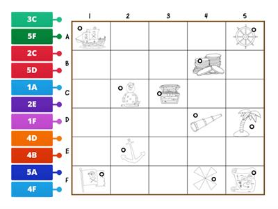 Reading a Map Grid - Drag the grid coordinate to the matching object.