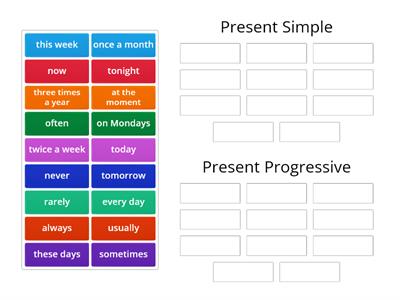 Present simple and progressive