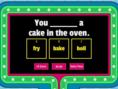 Food preparation verbs Quiz 