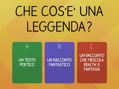 QUIZ DI ANTOLOGIA "LA LEGGENDA"