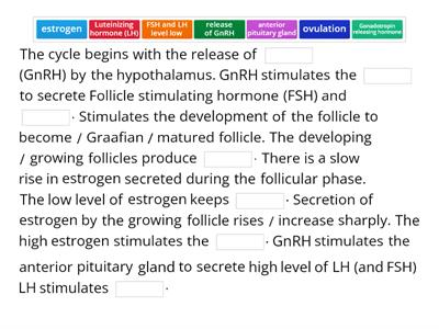 Describe the hormonal control during ovarian cycle.