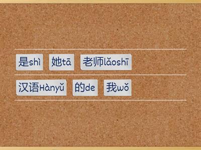 HSK1 (2 是+会) Rearrange the words/phrases to make sentences. 