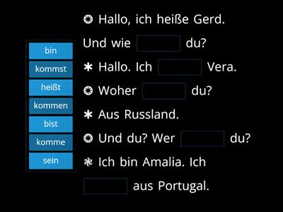 Woher kommen Sie? Wie heißen Sie? Woher kommst du? Wie heißt du?