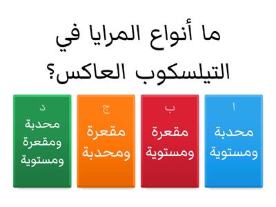 مراجعة وحدة المرايا - الصف التاسع 