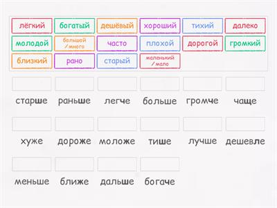 Сравнительная степень прилагательных