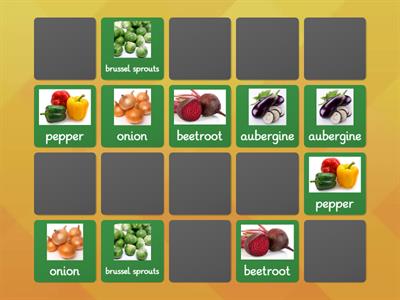 Vegetables memory game