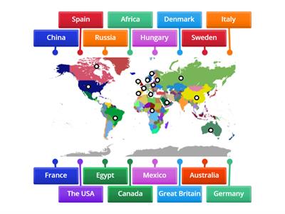 counties on the world map