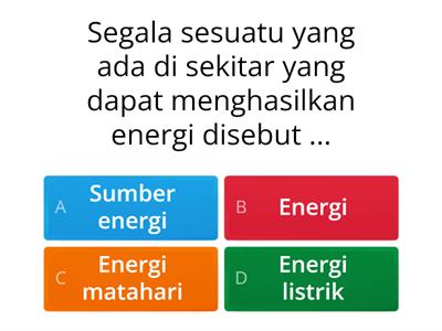 Sumber Energi Kelas 4 SD