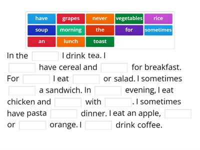 Meal times - Revision