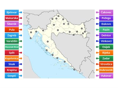 Gradovi Hrvatske Karta